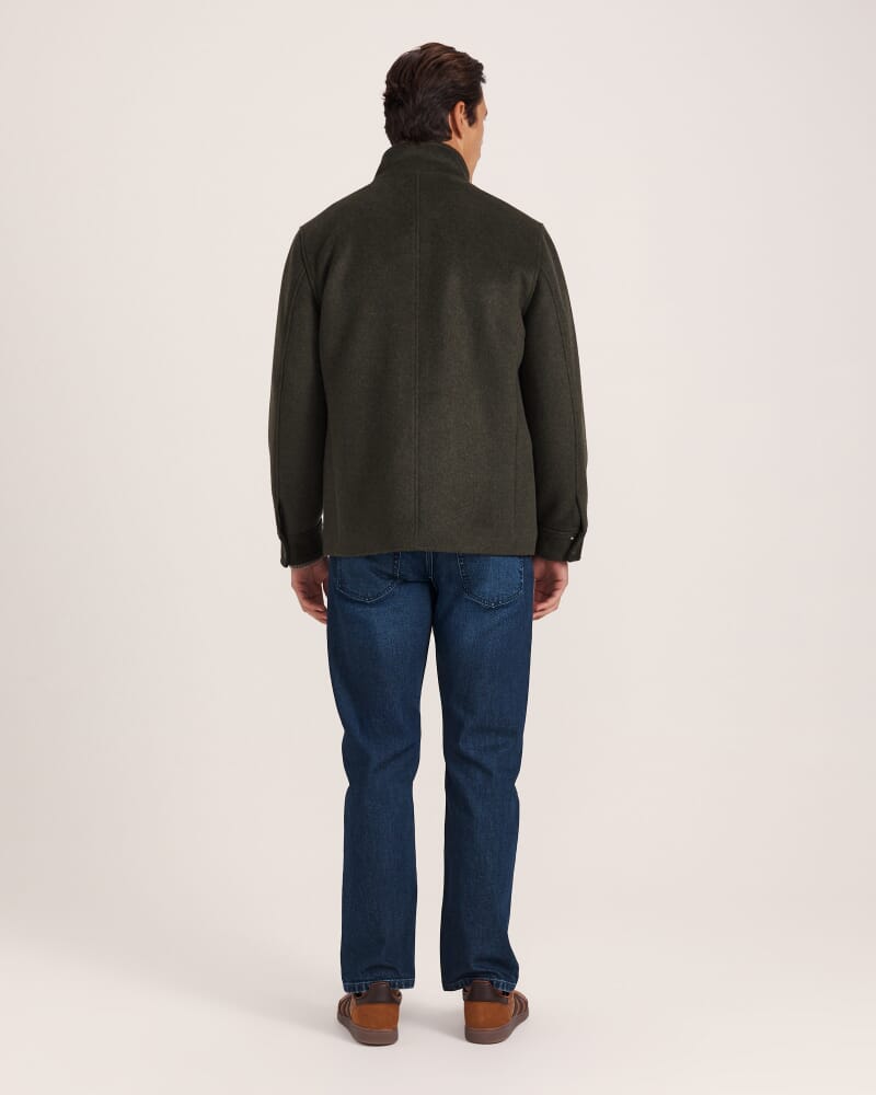 Liam Wool Car Coat in MILITARY