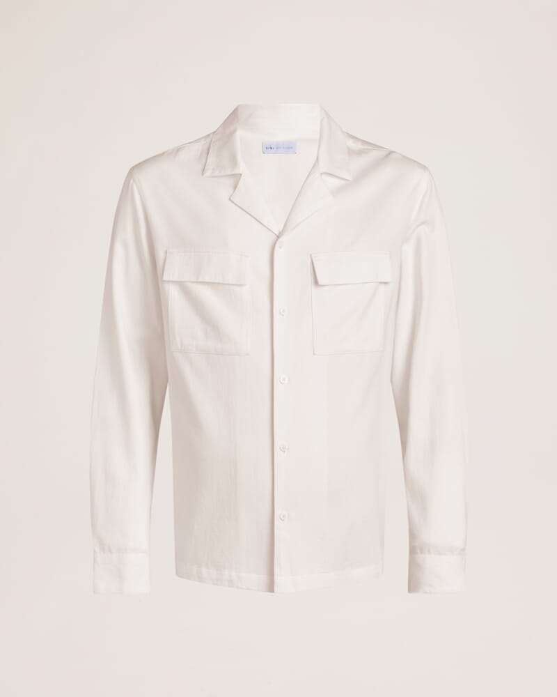 Mason Brushed Cotton Shirt in OFF WHITE