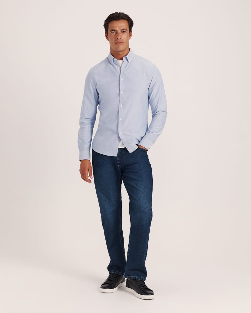 Malcom Mercerised Oxford Shirt in DUSK