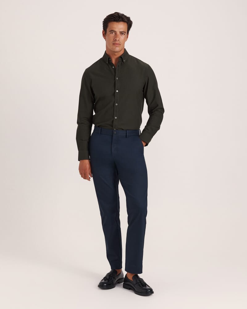 Malcom Mercerised Oxford Shirt in FATIGUE