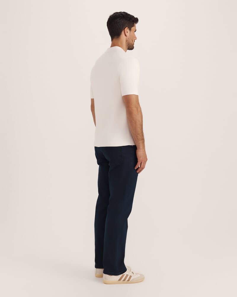 Howell Resort Cotton Knit Polo in OFF WHITE