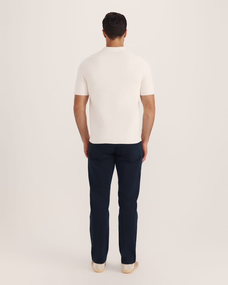 Howell Resort Cotton Knit Polo in OFF WHITE