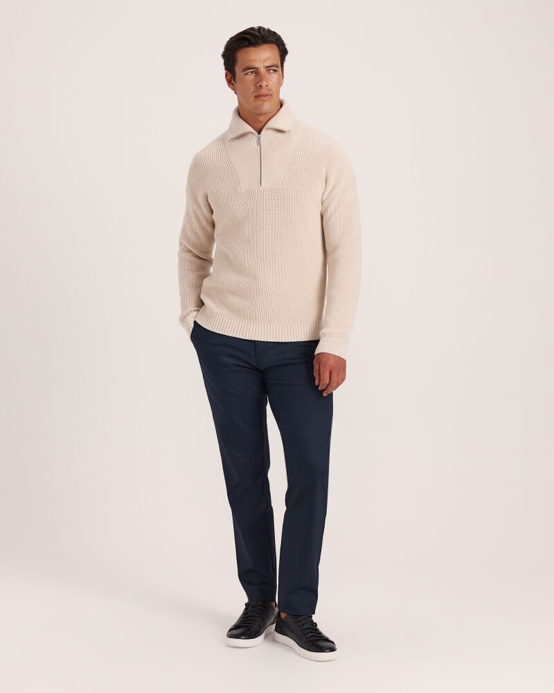 Soren Quarter Zip Knit in CHALK
