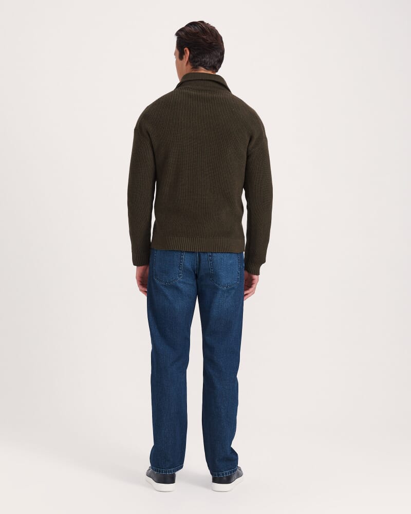 Soren Quarter Zip Knit in FOREST