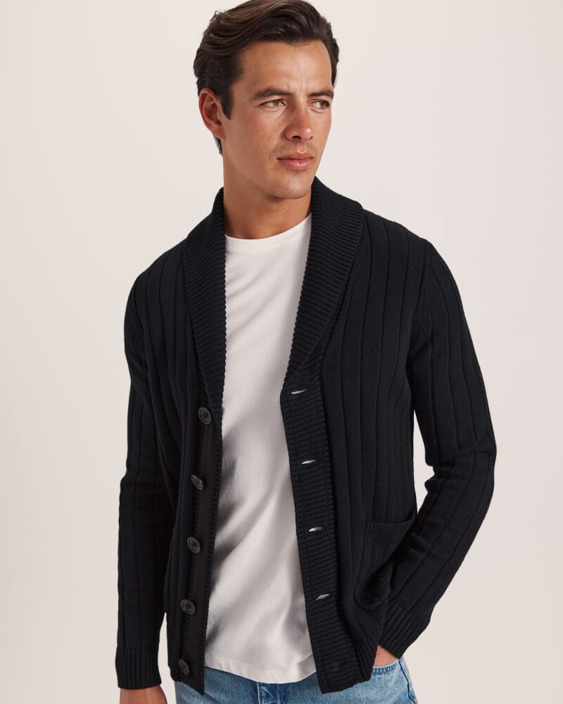 Vincent Shawl Cardigan in BLACK