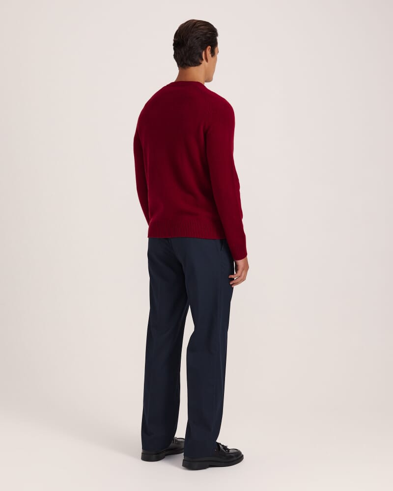Solo Wool V Neck Knit in DEEP RED