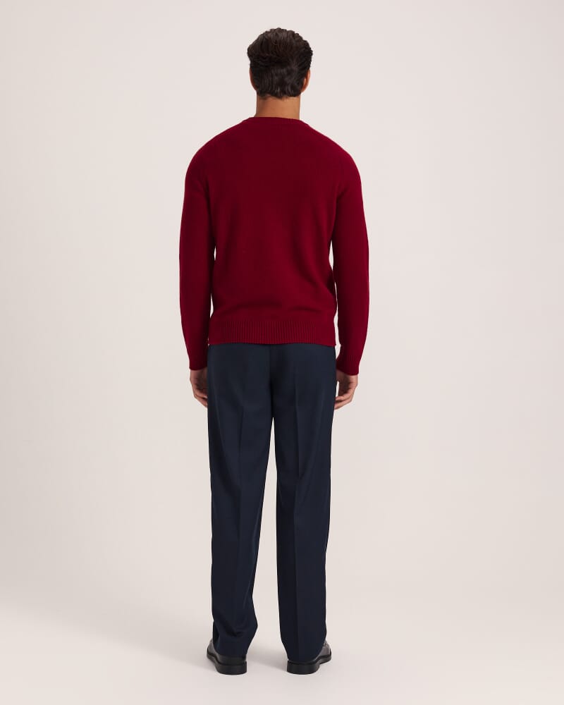 Solo Wool V Neck Knit in DEEP RED