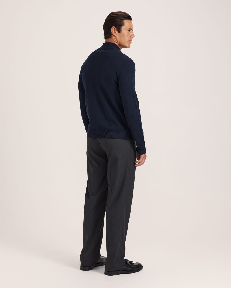 Solo Zip Through Knit in NAVY