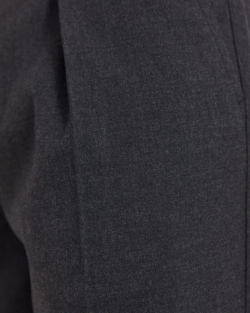 Henry Wide Pleat Pant in DARK CHARCOAL