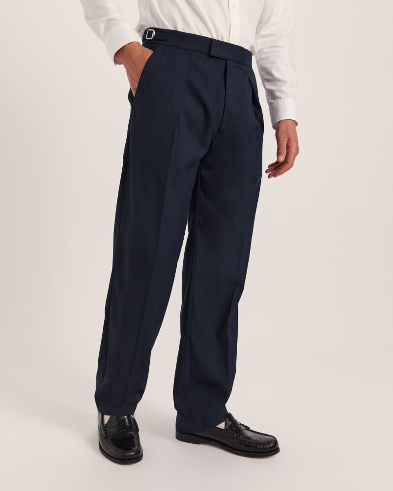 Henry Wide Pleat Pant in INK