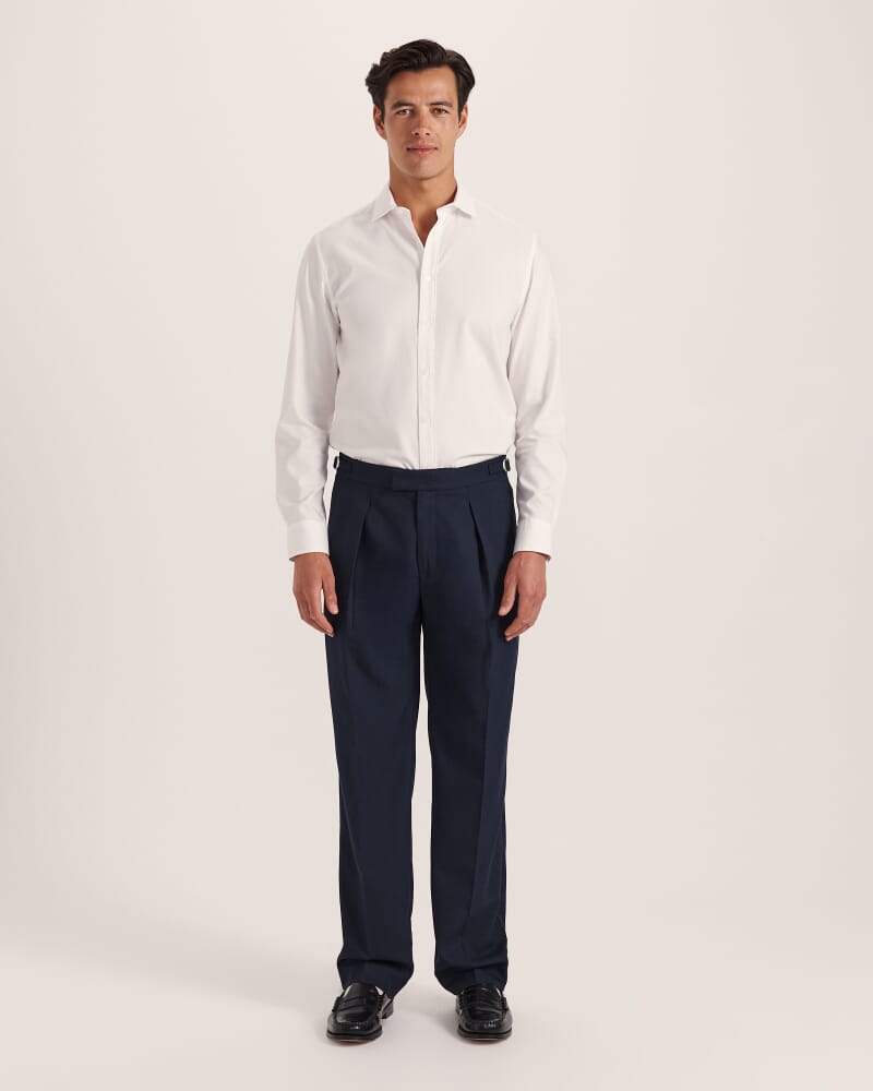 Henry Wide Pleat Pant in INK