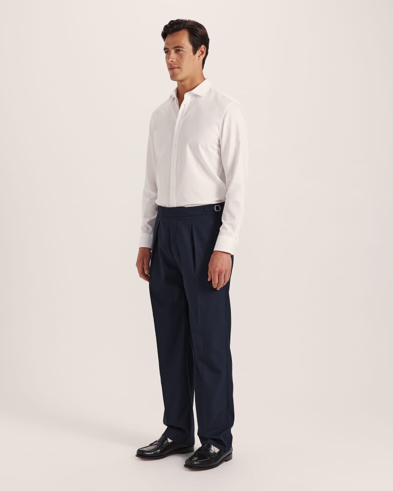 Henry Wide Pleat Pant in INK