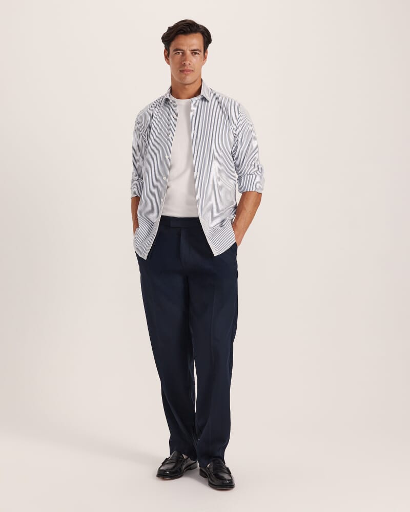 Henry Wide Pleat Pant in INK