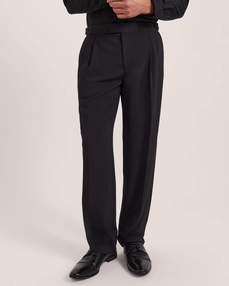 Bruno Wide Pleat Pant in BLACK