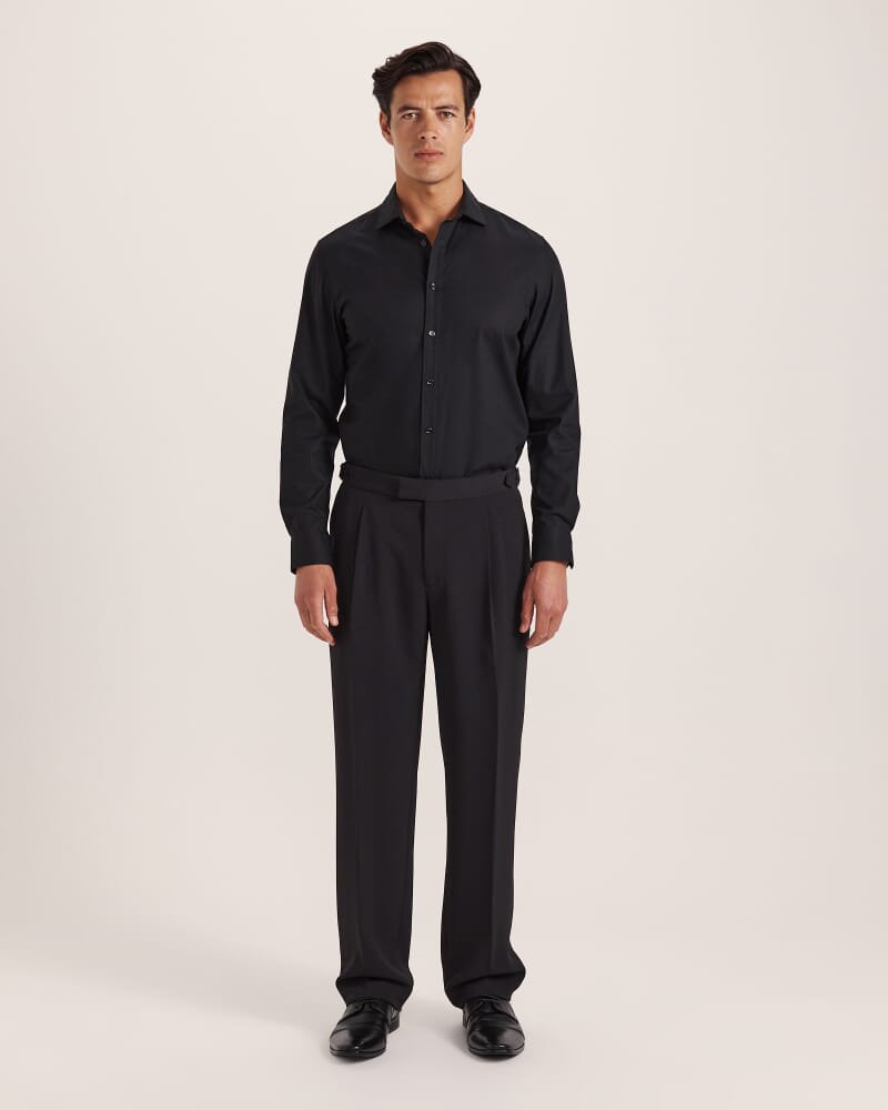 Bruno Wide Pleat Pant in BLACK