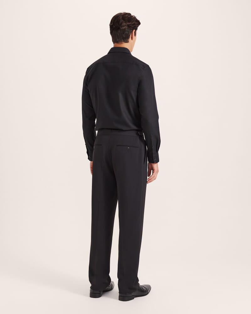 Bruno Wide Pleat Pant in BLACK