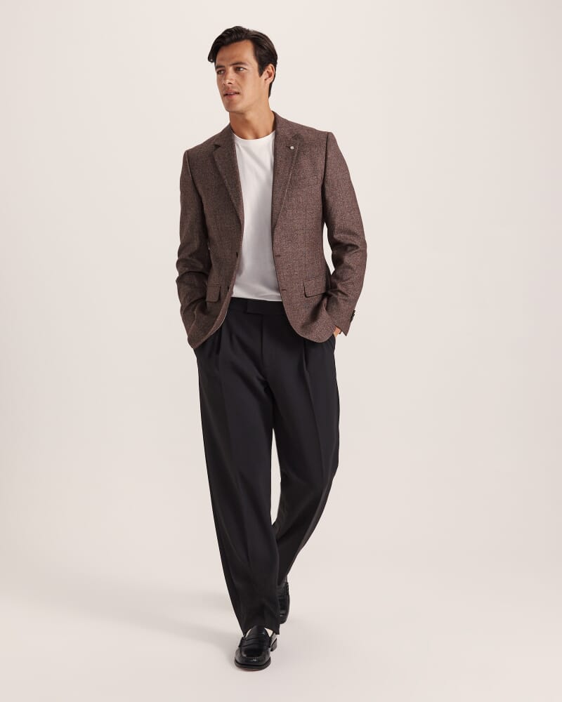 Bruno Wide Pleat Pant in BLACK