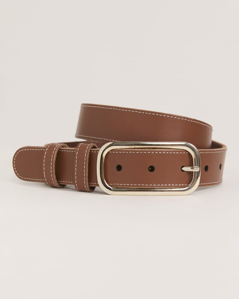 Amber Classic Leather Belt in TAN