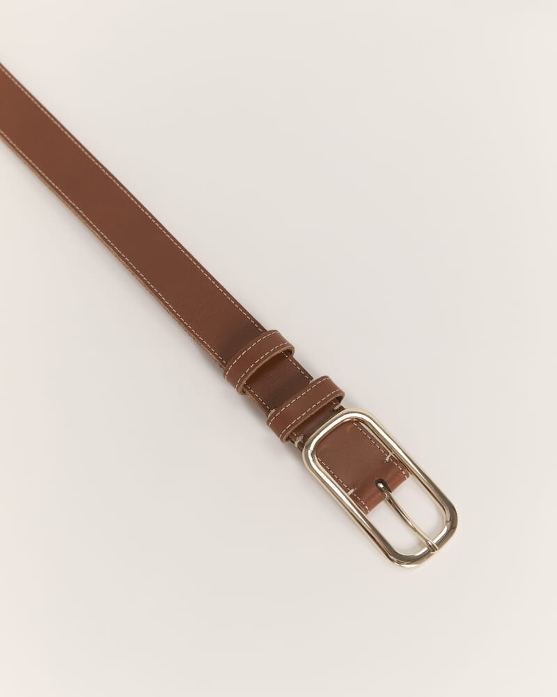 Amber Classic Leather Belt in TAN