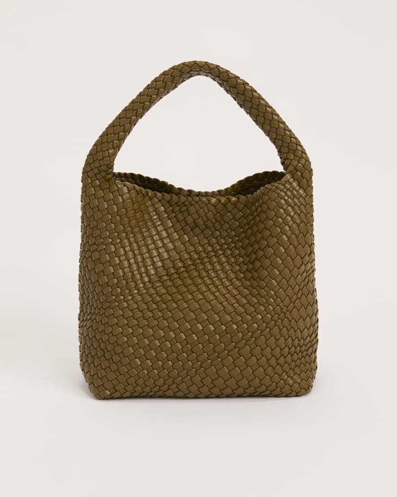 Ivy Large Woven Bag in OLIVE