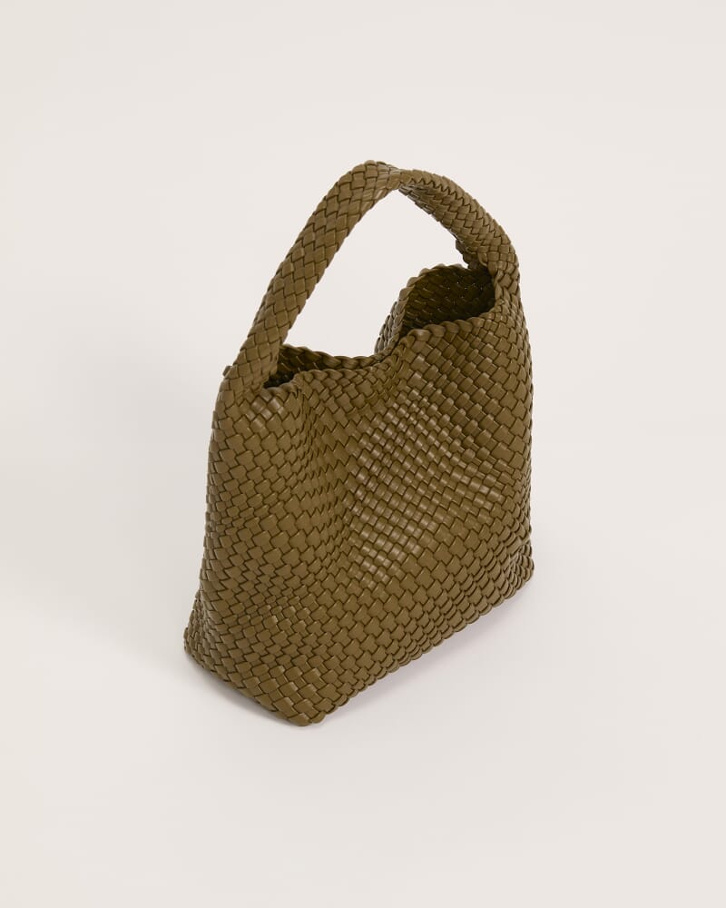 Ivy Large Woven Bag in OLIVE