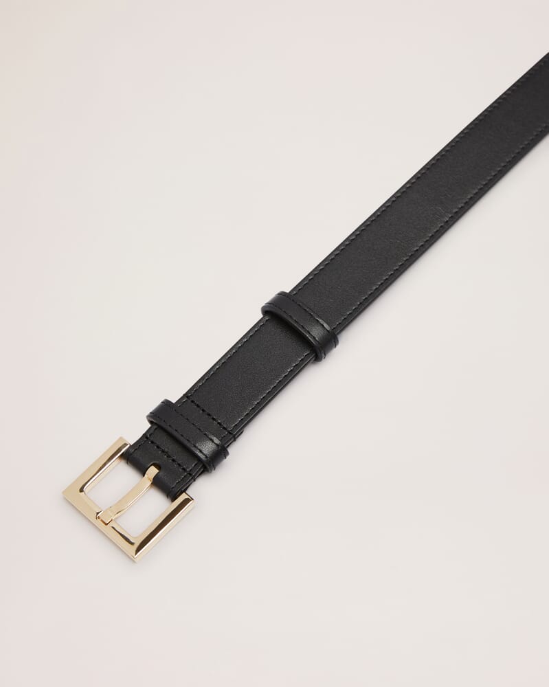 Isla Wide Leather Belt in BLACK