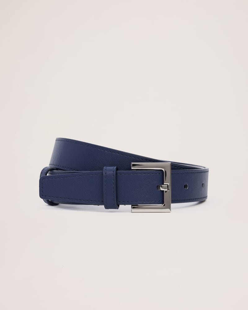 Isla Wide Leather Belt in MIDNIGHT