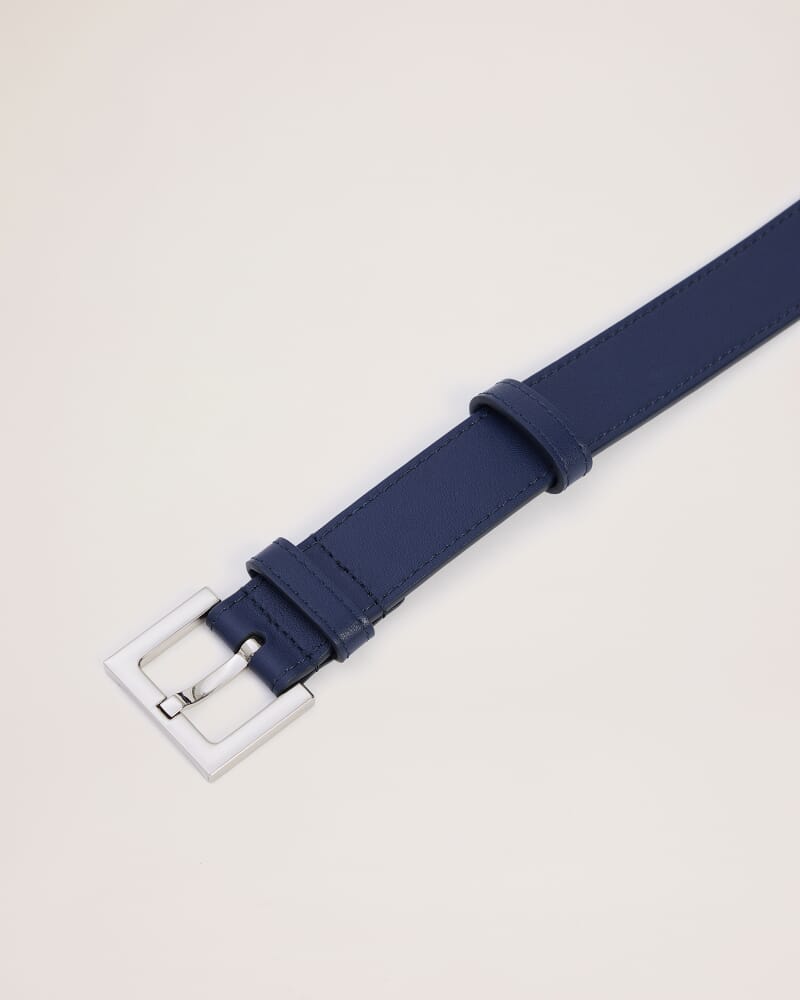 Isla Wide Leather Belt in MIDNIGHT