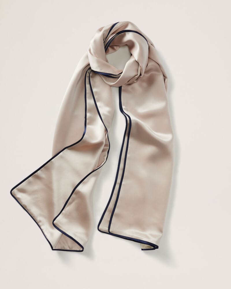 Sallee Contrast Edge Scarf in OYSTER