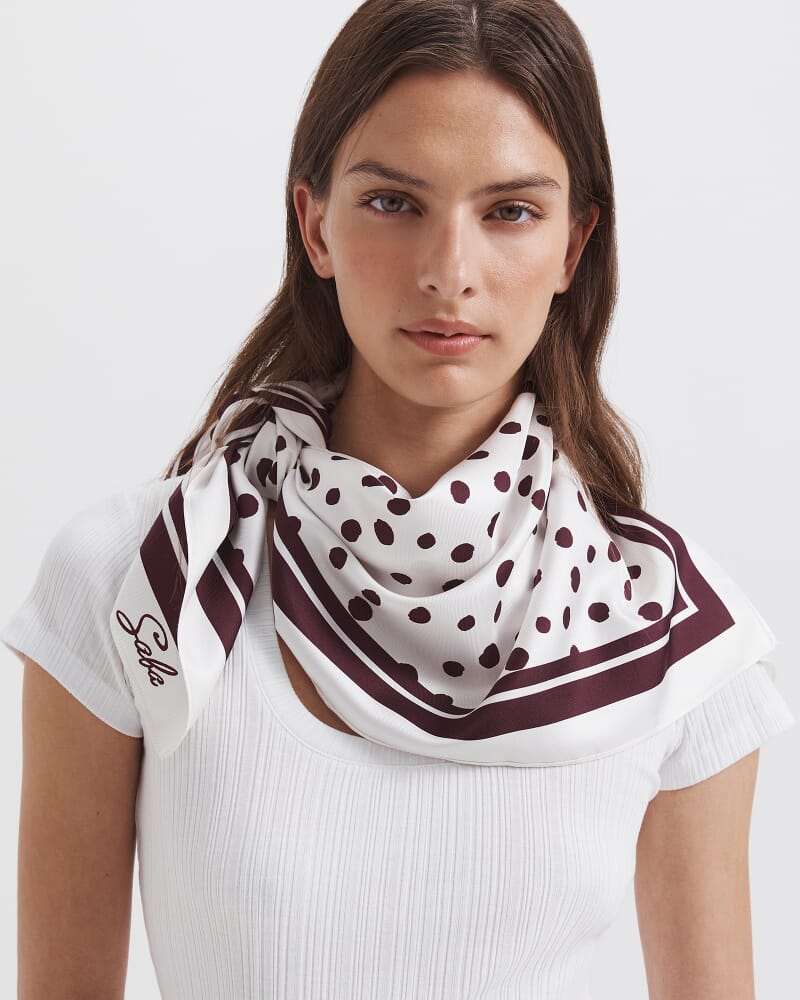 Dolcetto Silk Scarf in WHITE/MULTI