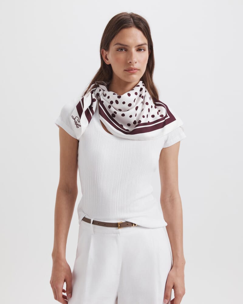 Dolcetto Silk Scarf in WHITE/MULTI