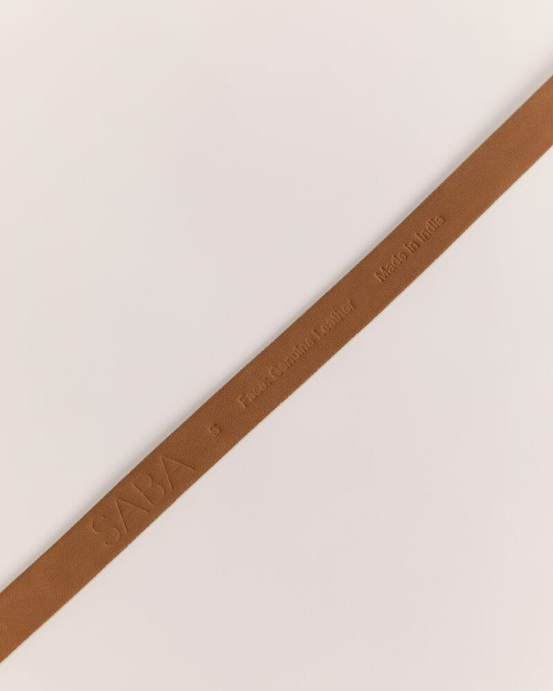 Essential Leather Belt in BEIGE