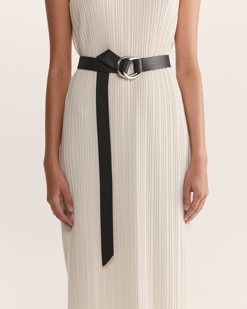 Leather Wrap Belt in BLACK