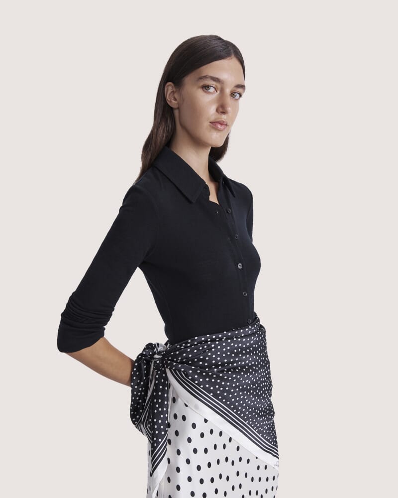 Presley Silk Scarf in BLACK/WHITE