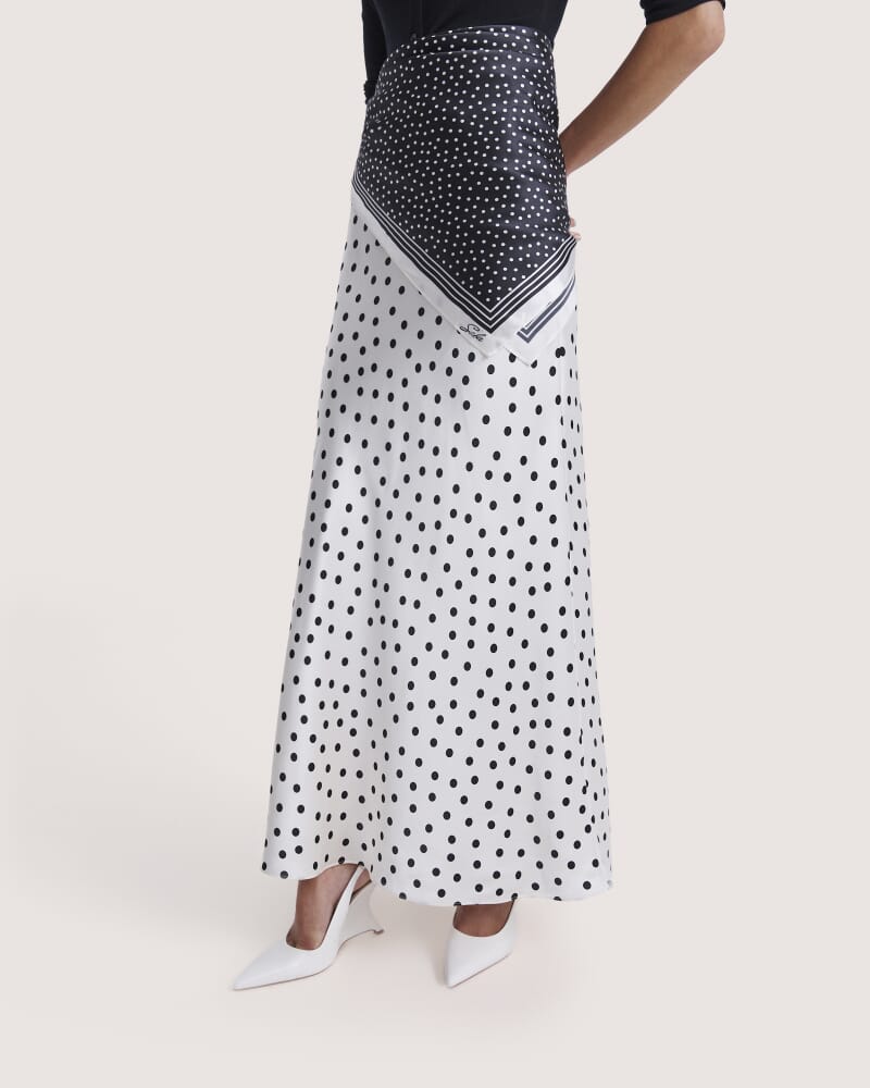 Presley Silk Scarf in BLACK/WHITE