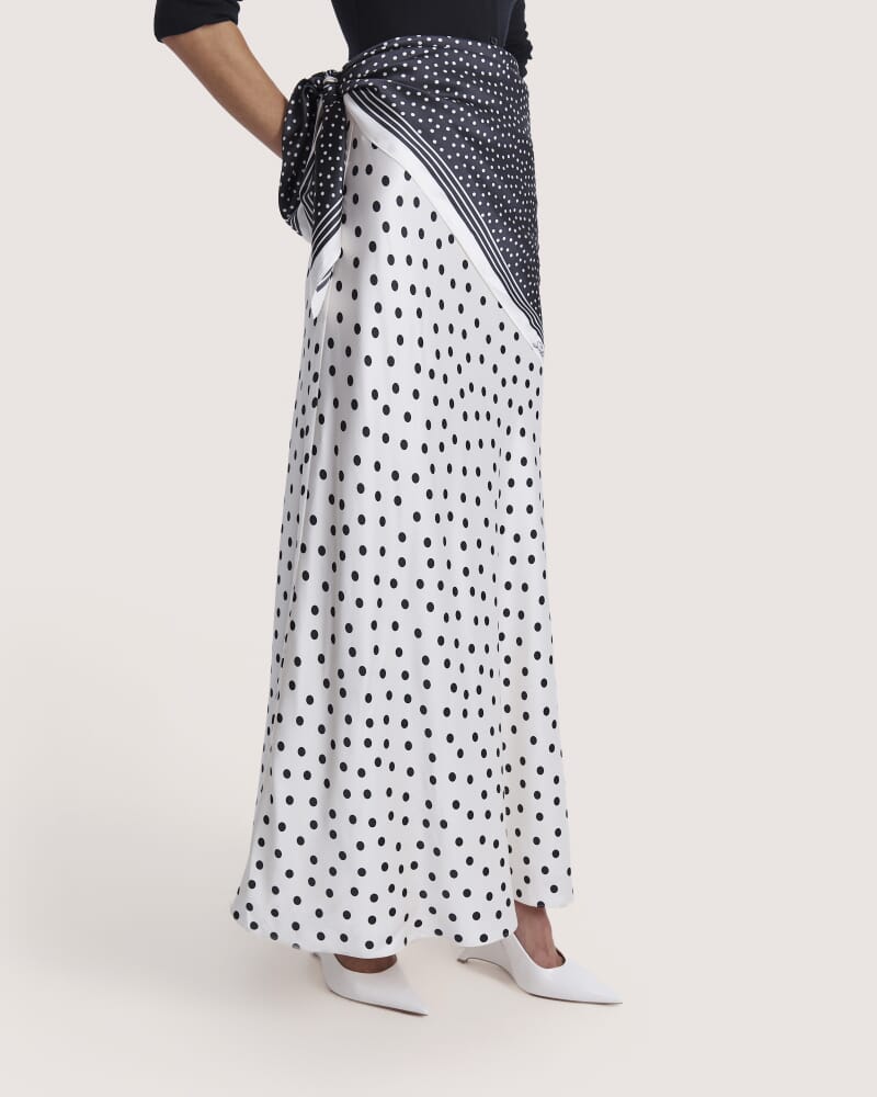 Presley Silk Scarf in BLACK/WHITE