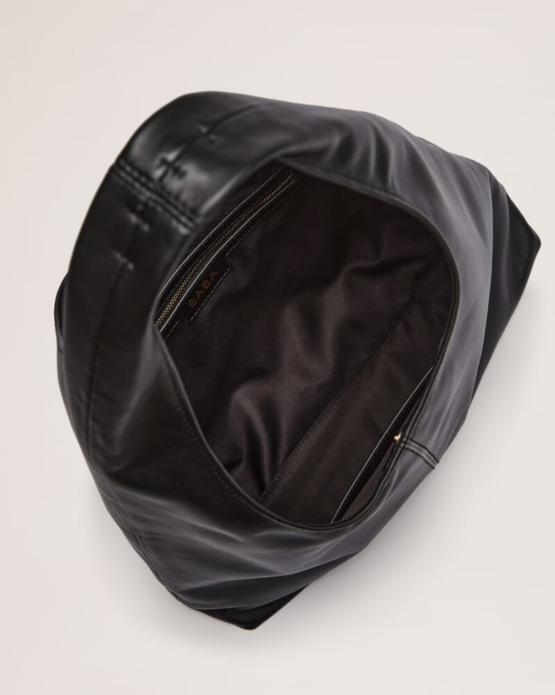 Hallie Leather Bag in BLACK