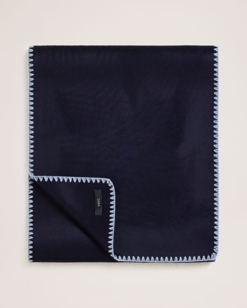 Kayla Contrast Stitch Scarf in MIDNIGHT