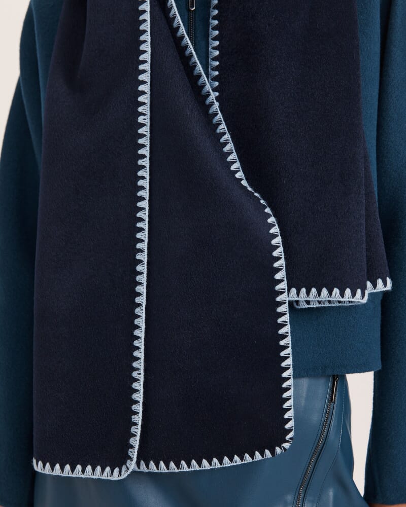 Kayla Contrast Stitch Scarf in MIDNIGHT