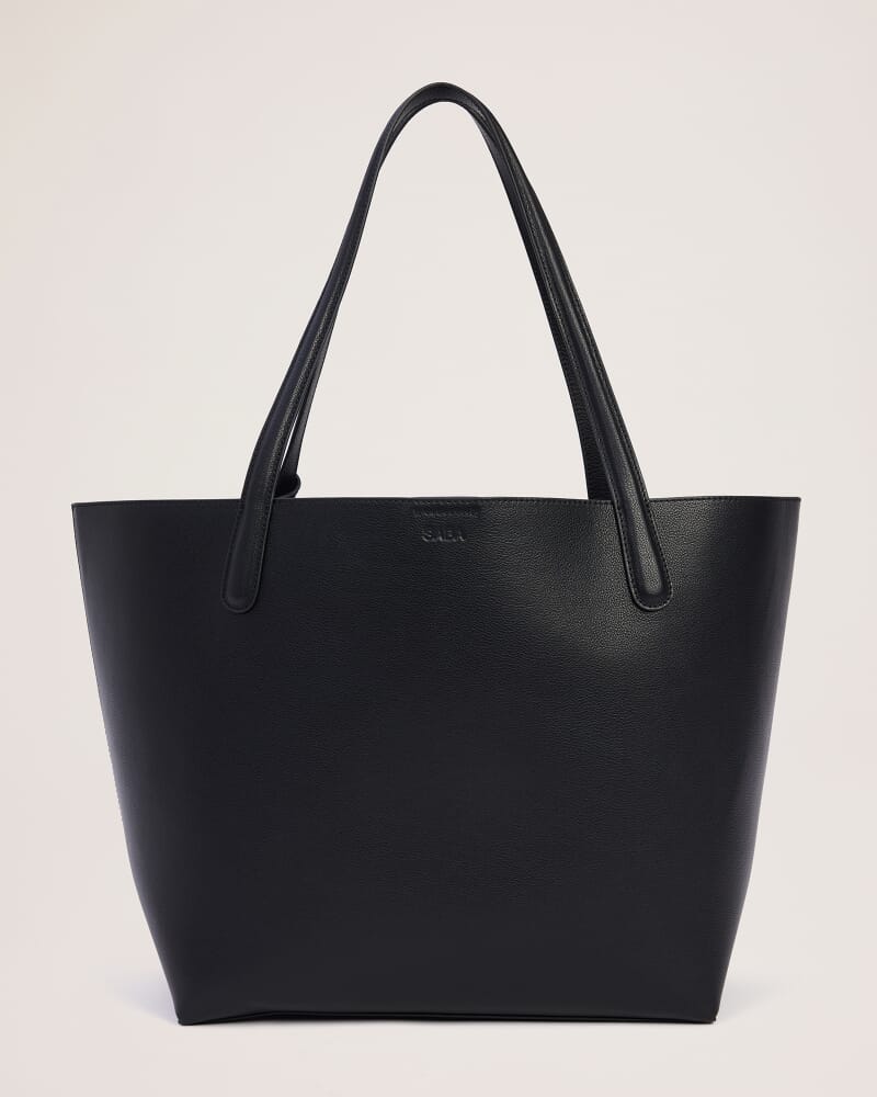 Amelia Leather Tote Bag in BLACK