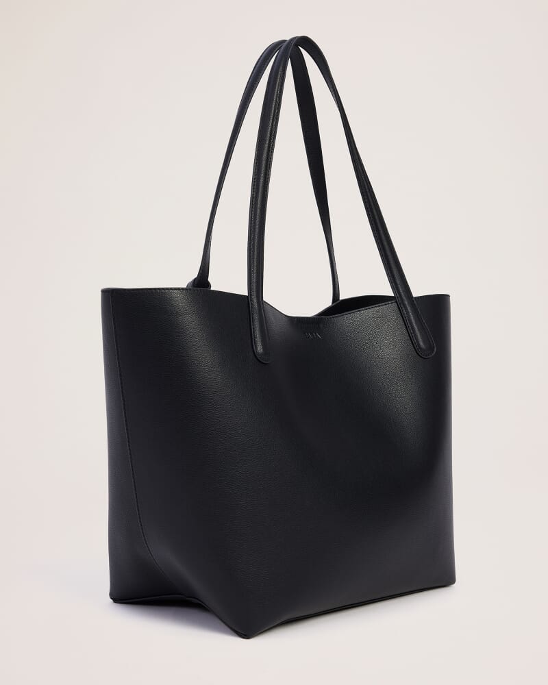 Amelia Leather Tote Bag in BLACK