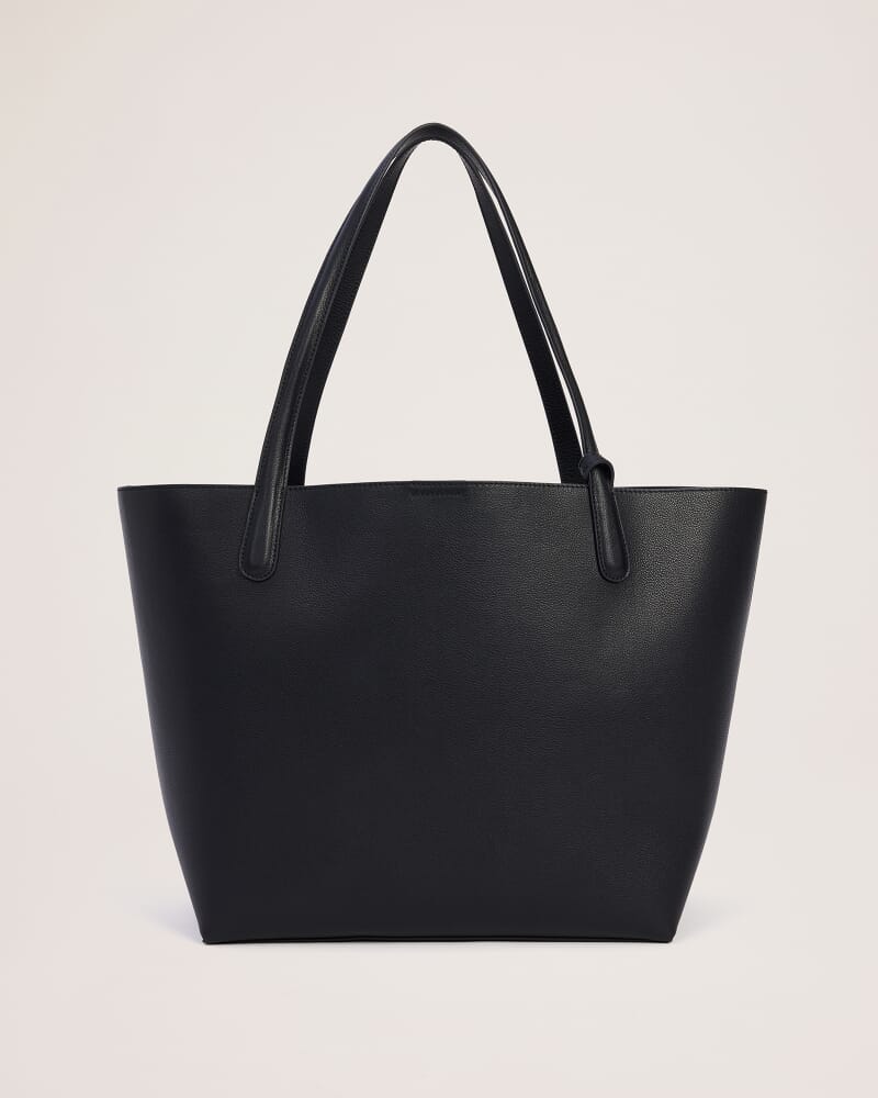 Amelia Leather Tote Bag in BLACK