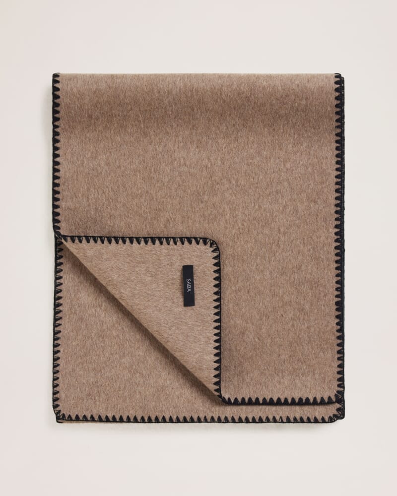 Kayla Contrast Stitch Scarf in MINK