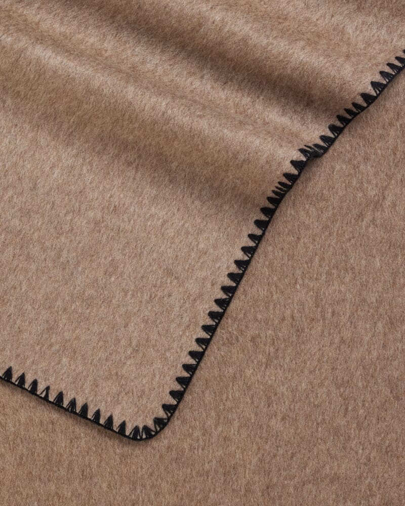 Kayla Contrast Stitch Scarf in MINK