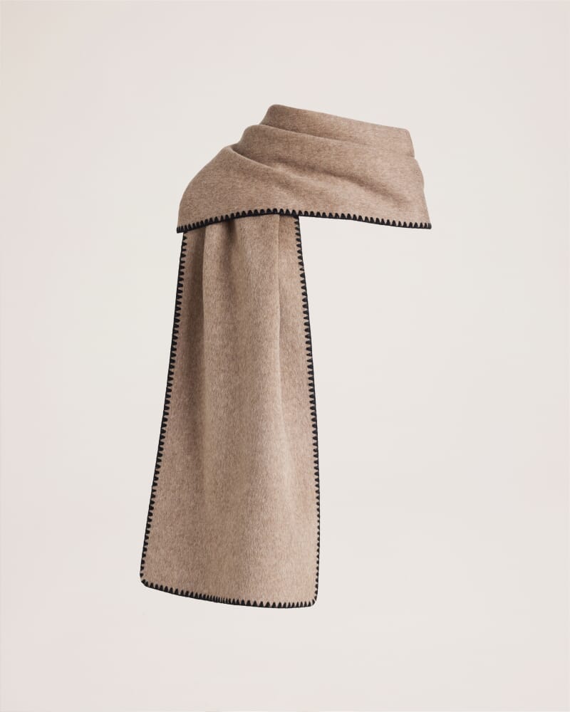 Kayla Contrast Stitch Scarf in MINK