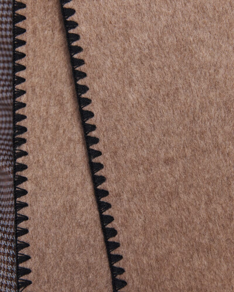 Kayla Contrast Stitch Scarf in MINK