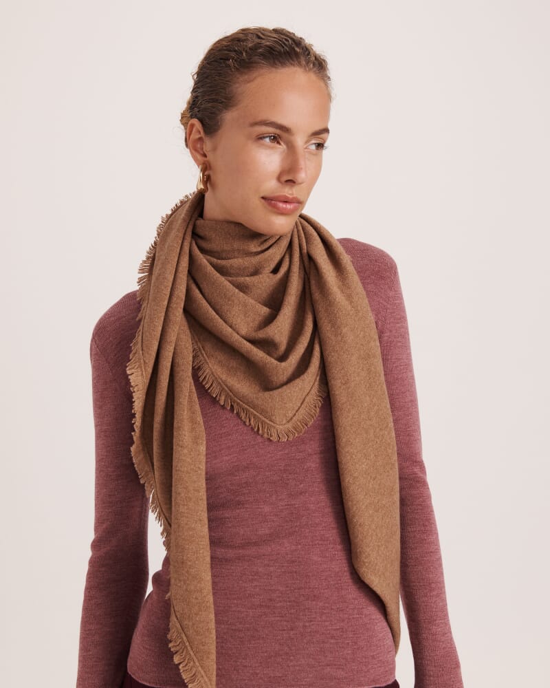 Vara Wool Cashmere Scarf in CAMEL MELANGE