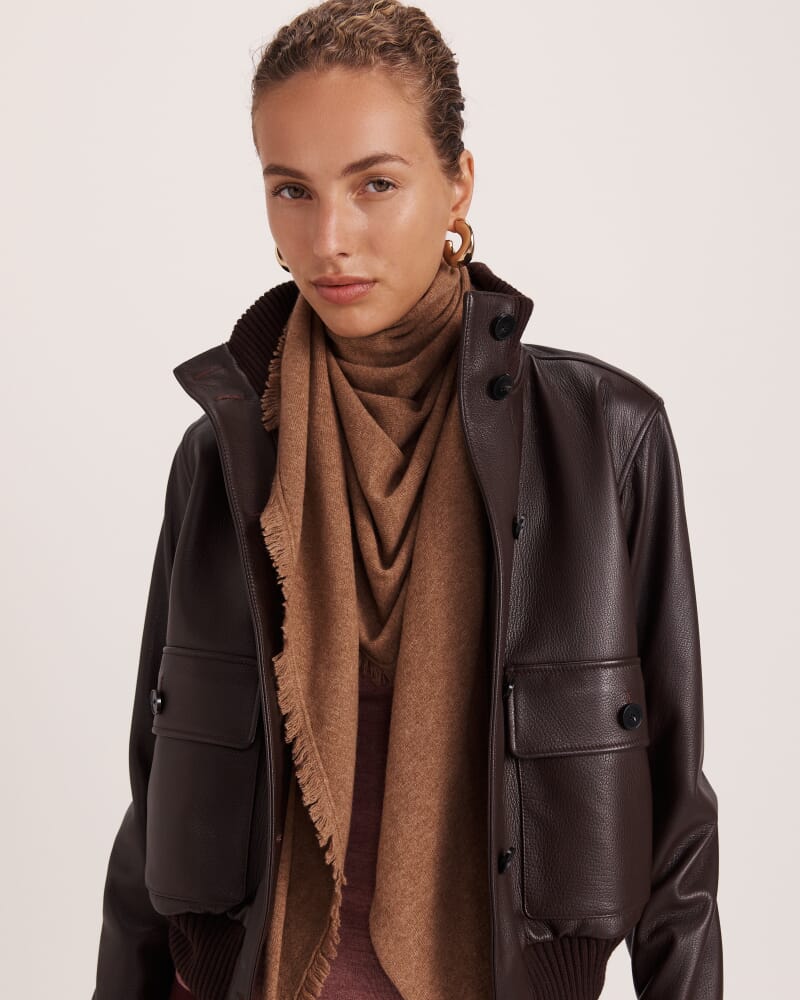 Vara Wool Cashmere Scarf in CAMEL MELANGE