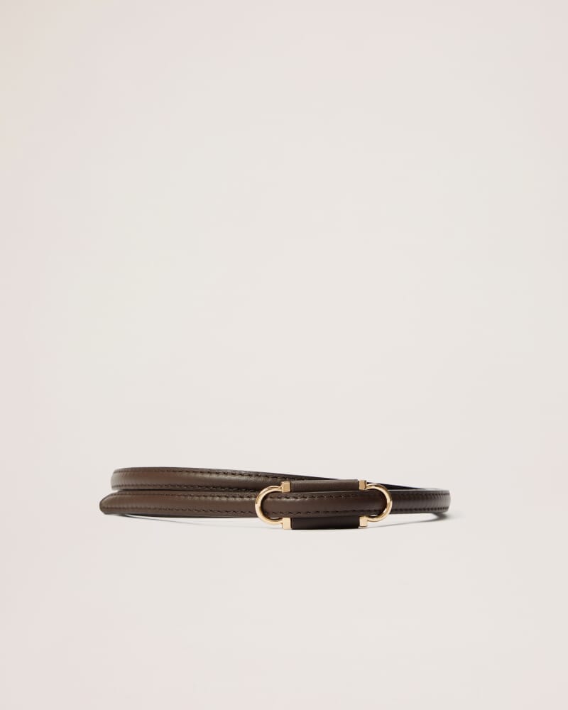 Elena Leather Belt in CHOCOLATE
