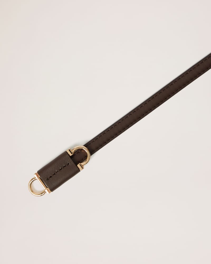 Elena Leather Belt in CHOCOLATE